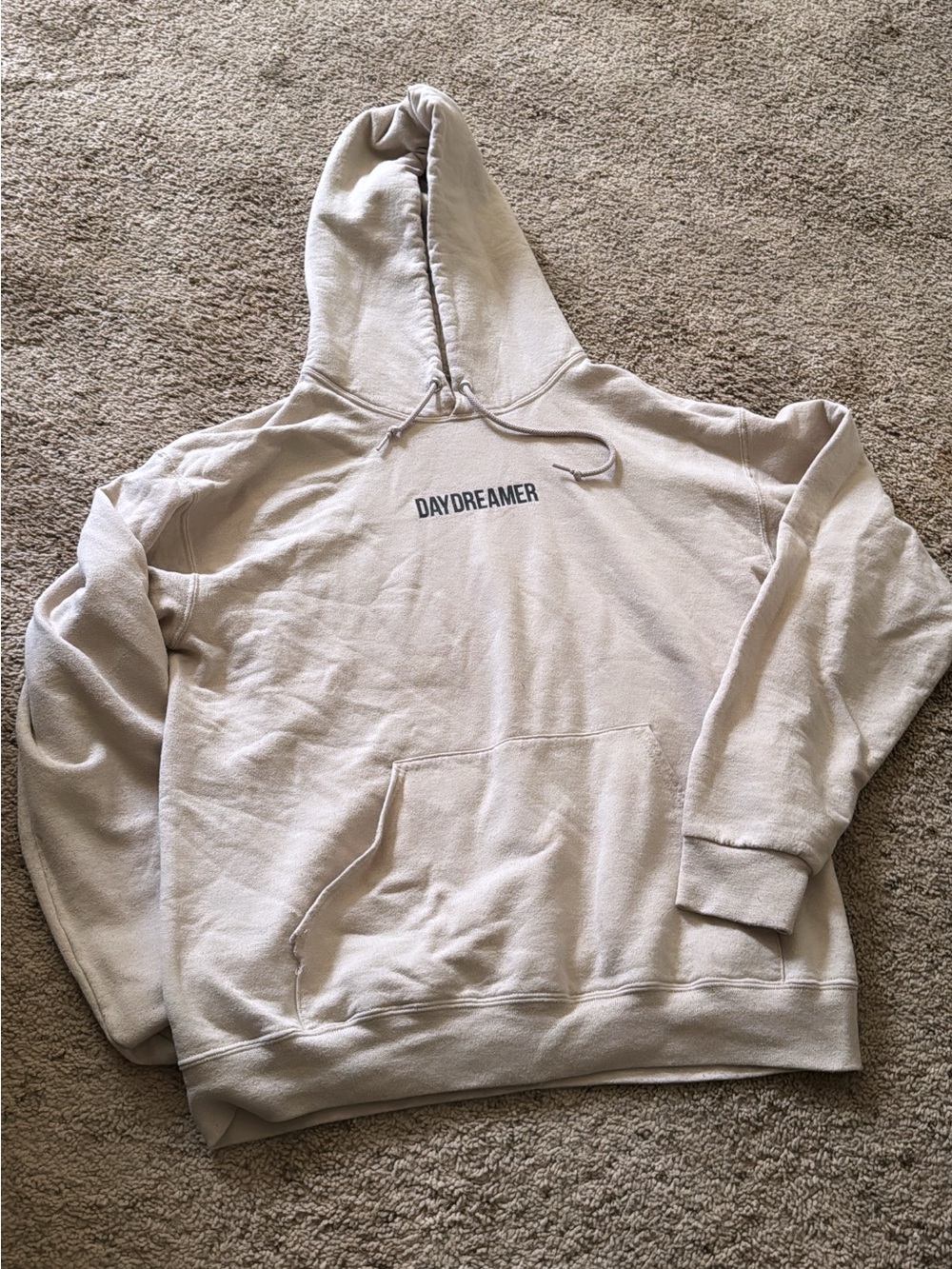 Daydreamer Cream Crewneck Hoodie with Center Logo